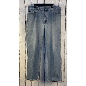 USED 2001 TOMMY HILFIGER JEANS MENS 40x34 LIGHT BLUE DENIM PANTS VINTAGE WORN